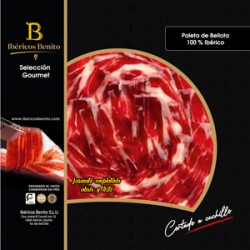 BENITO FIELD-FATTENED IBERIAN BELLOTA SHOULDER - KNIFE-SLICED IN 100G PACKAGES. SELECTION GOURMET